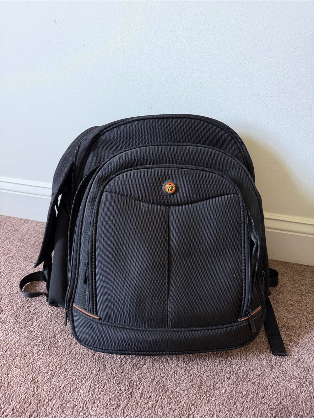 Targus Black Laptop Backpack with Orange Trim